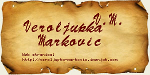 Veroljupka Marković vizit kartica